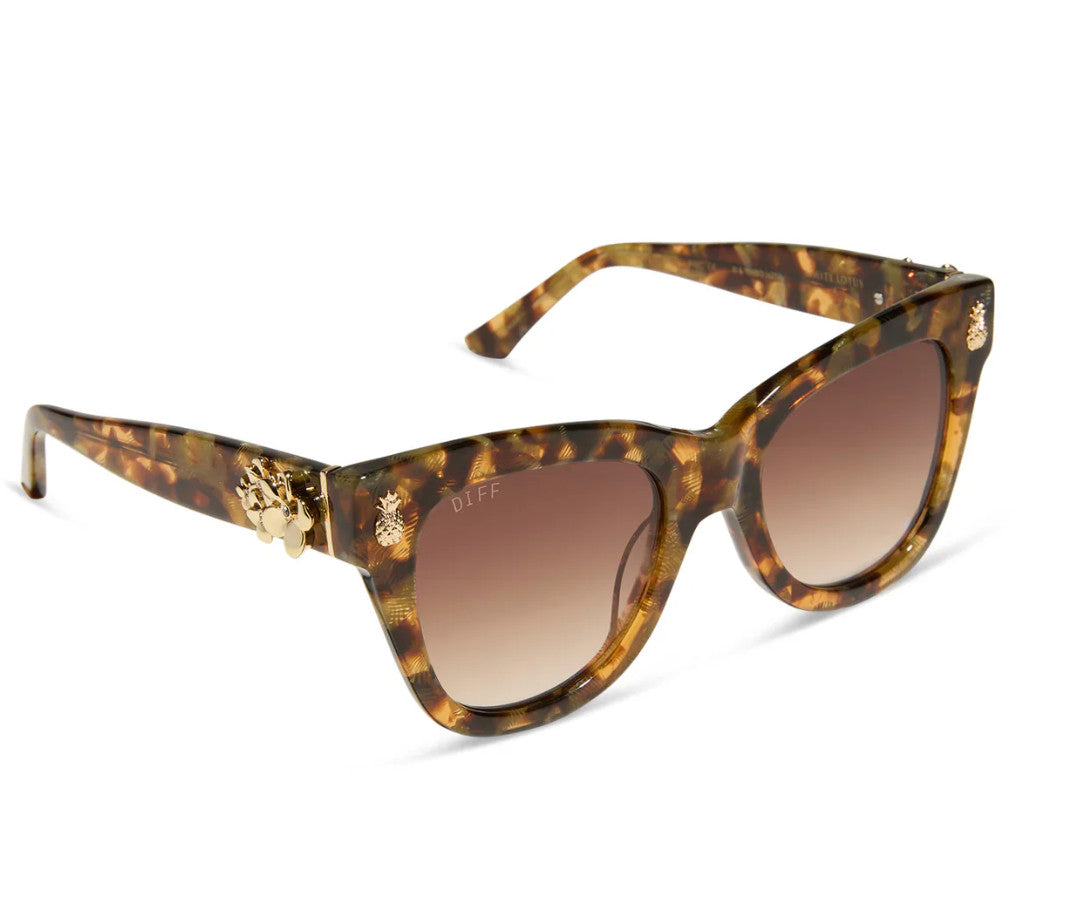 Diff Hawaii Coconut Palm Tortoise Frame w/ Brown Gradient Lens Sunglasses