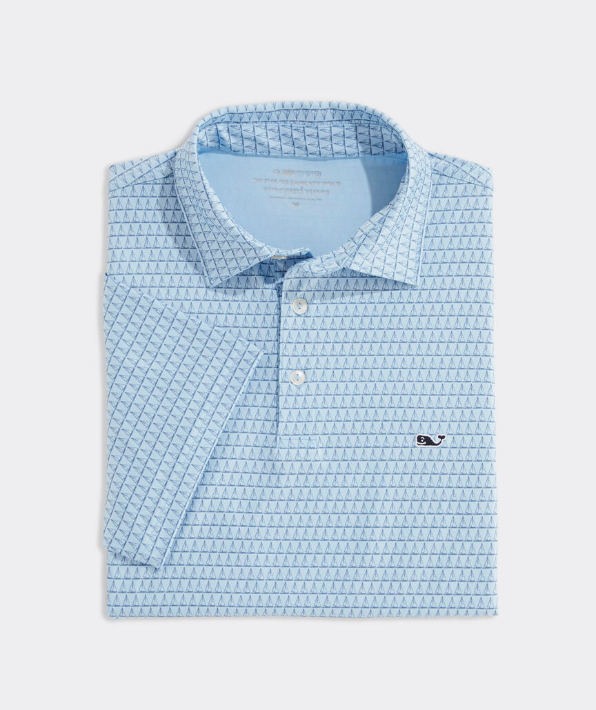 Vineyard Vines Printed Sankaty Polo Boat Stripe Blue