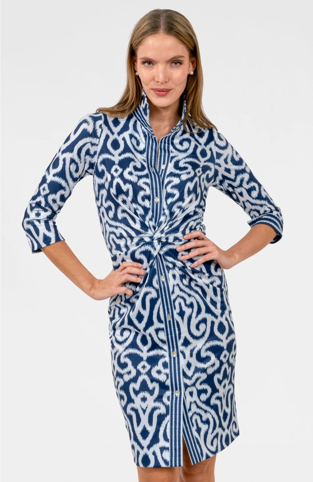 Gretchen Scott Twist & Shout Dress Arabesque Navy