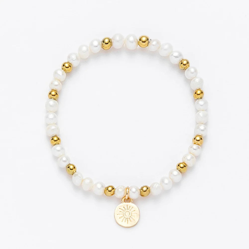 Mauka Gold & Pearl Beaded Bracelet