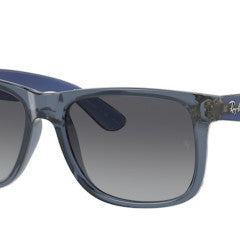 Ray Ban Justin Transparent Blue Frame w/ Grey Gradient Lens Sunglasses Polarized