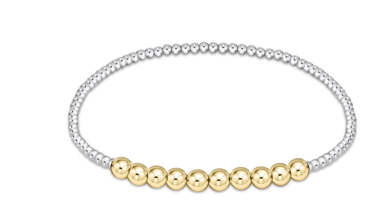 Enewton Classic Blissful Pattern 2mm Bead Bracelet 4mm Mixed Metal