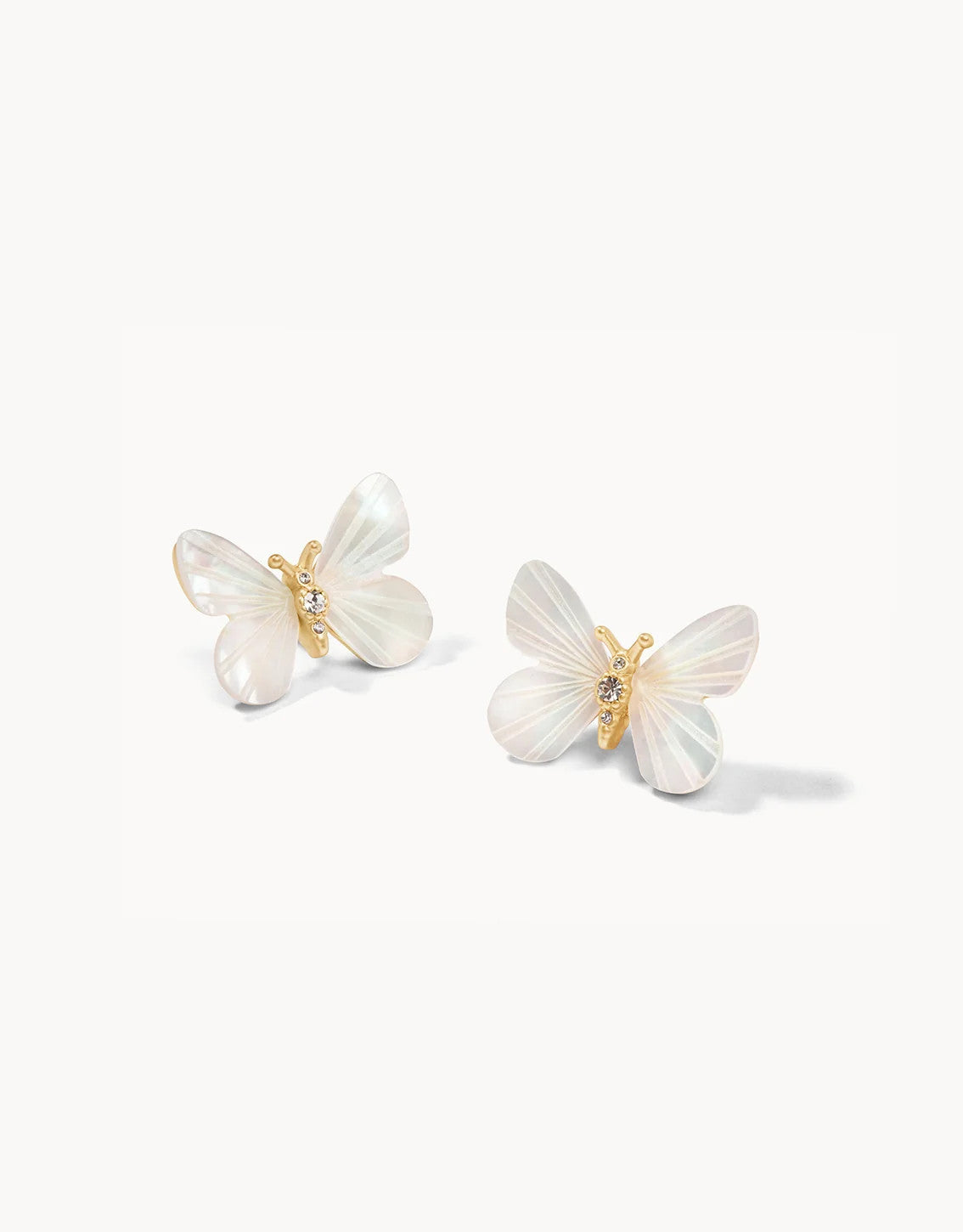 Spartina Monarch Carved Mother of Pearl Gold Earrings