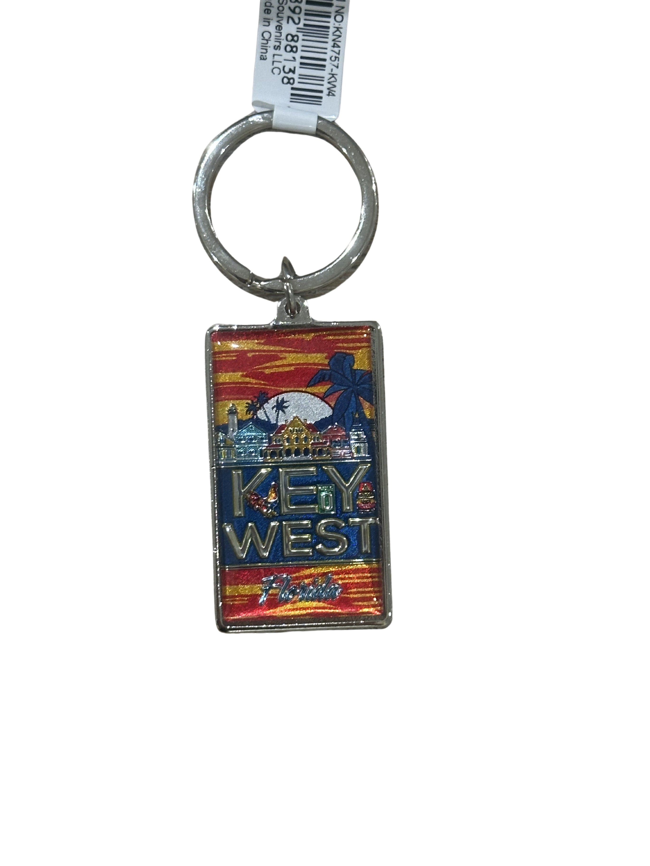 Key West Florida Sunset Scene Souvenir Keychain