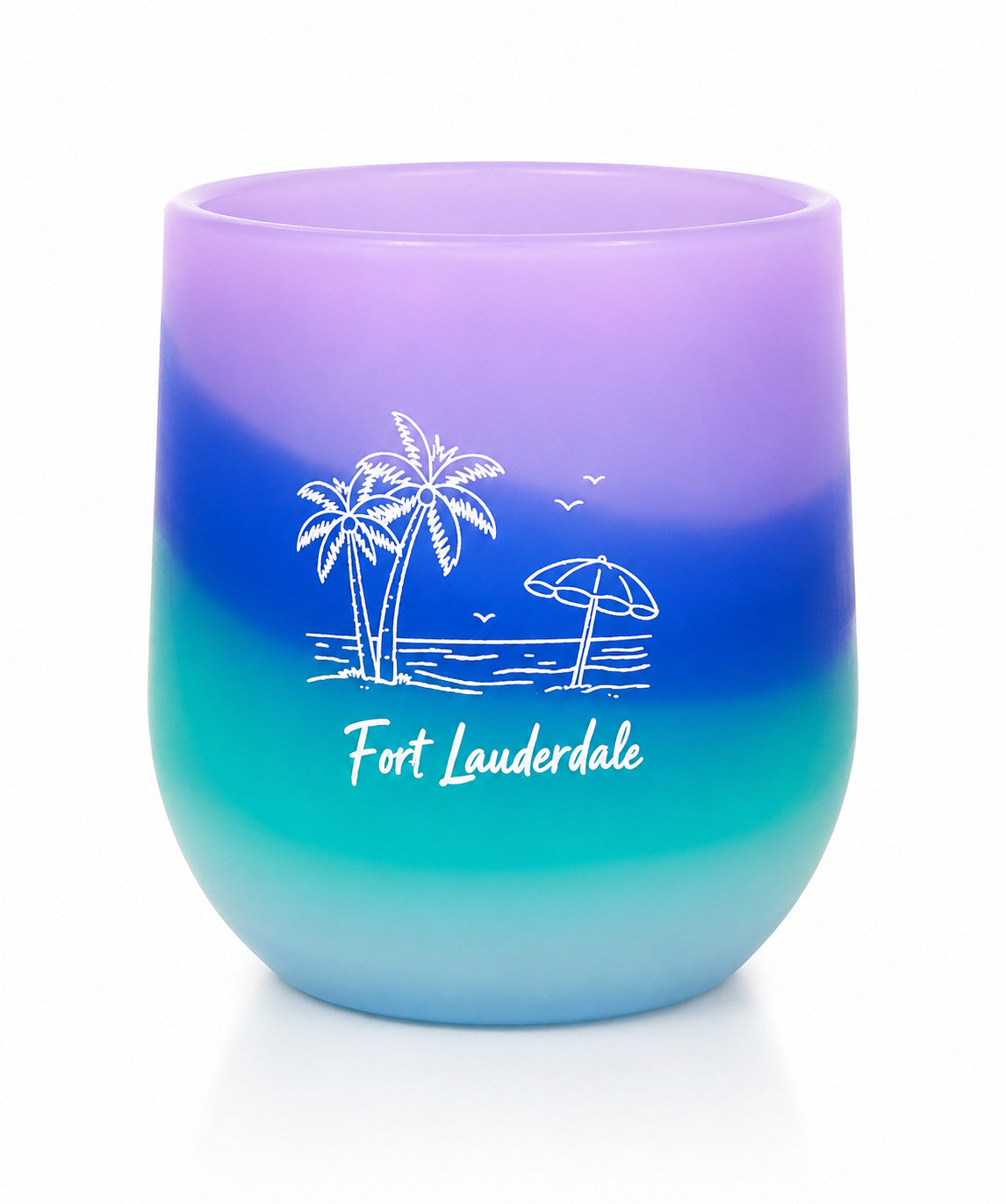 Silipint Beach Scene Fort Lauderdale 12oz Wine Cup Mermaid