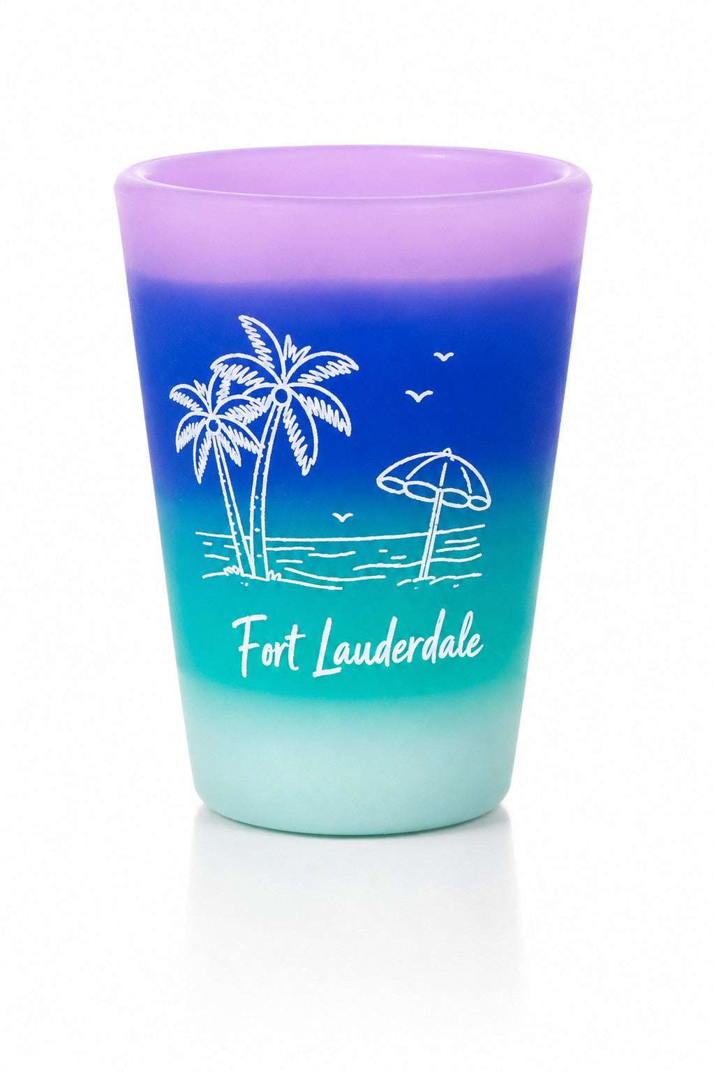 Silipint Beach Scene Fort Lauderdale 1.5oz Shot Glass Mermaid