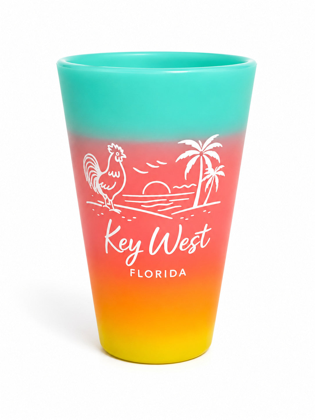Silipint Rooster Sunset Key West 16oz Pint Cup Aurora