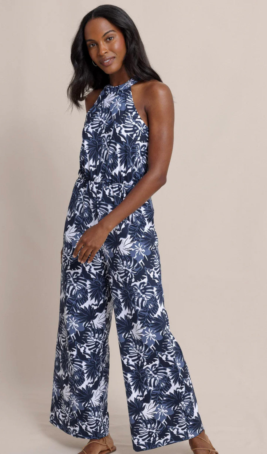 Southern Tide Karrigan Grand Palms Perf Jumpsuit Dress Blue*