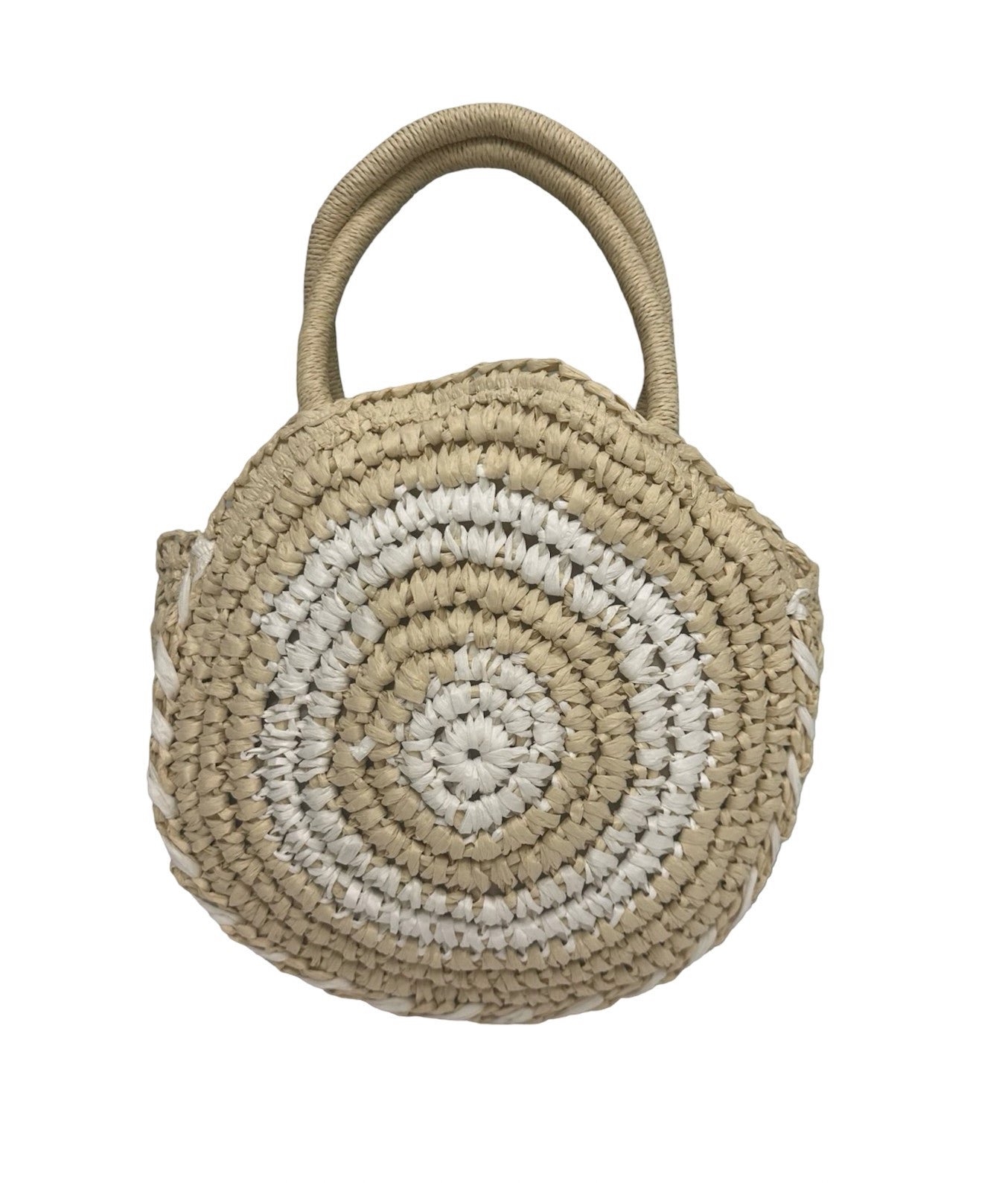 Shaddow and Fish Ellie Swirl Round Luxe Bag White