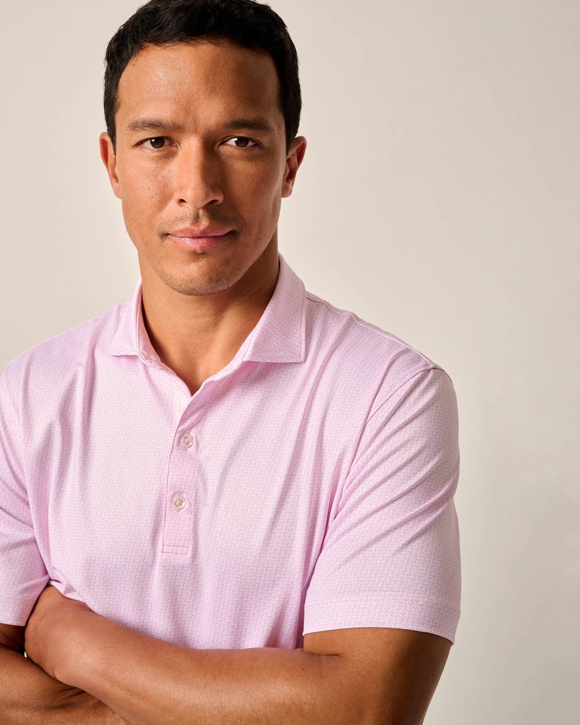 Johnnie-O Island Times Jersey Performance Polo Porto Pink