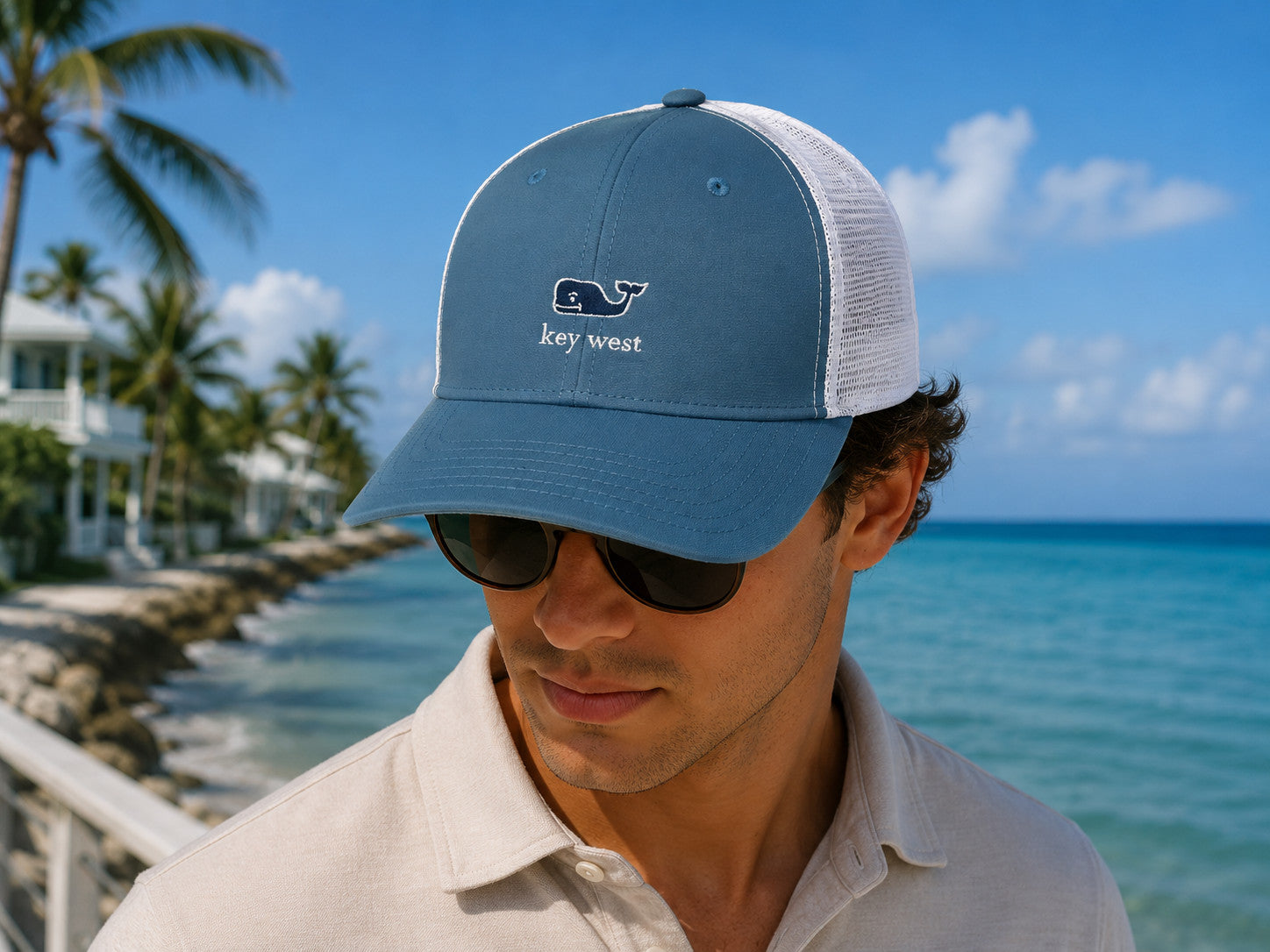 Vineyard Vines Key West Performance Trucker Hat Blue Mirage 2