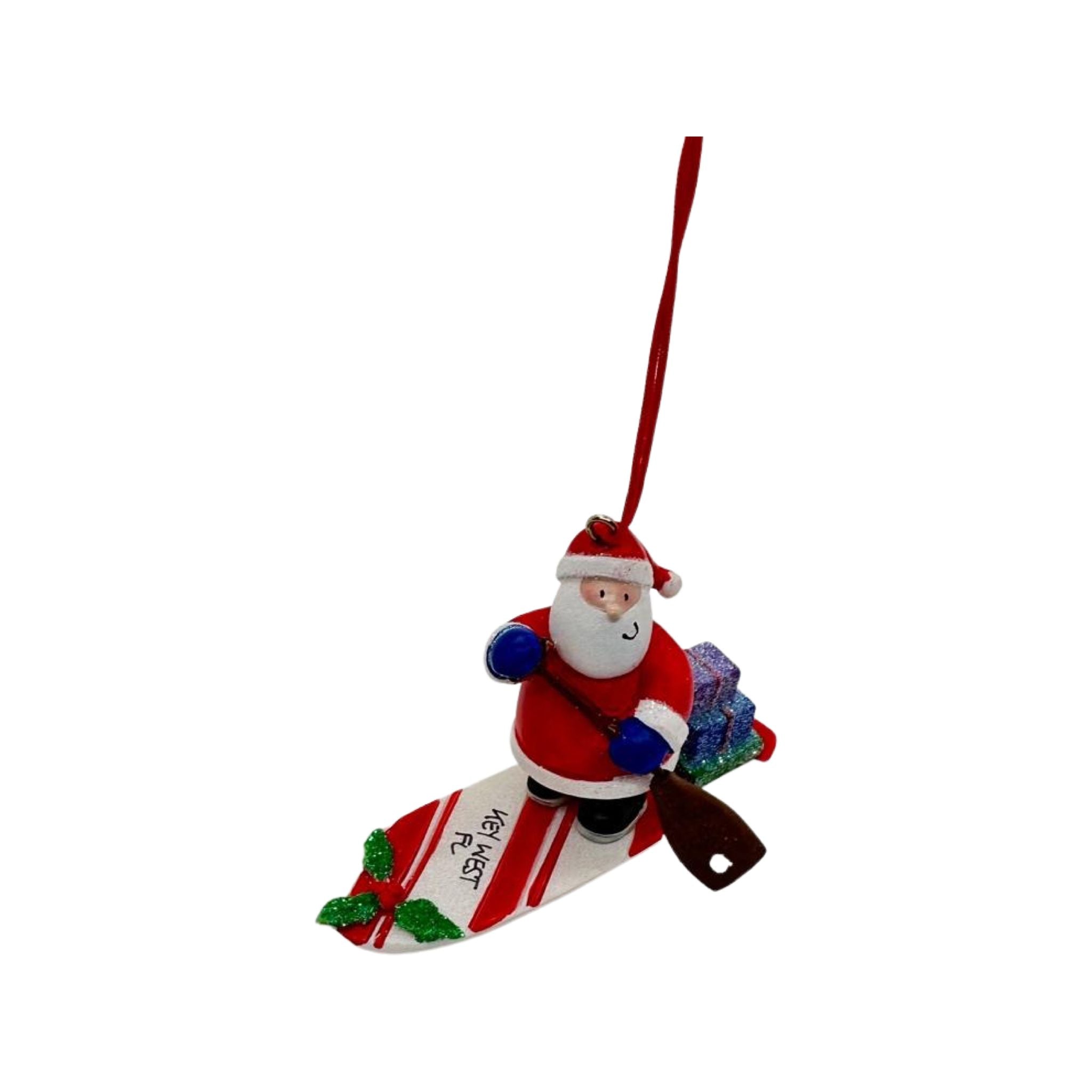 Cape Shore Paddleboarding Santa Resin Ornament OS