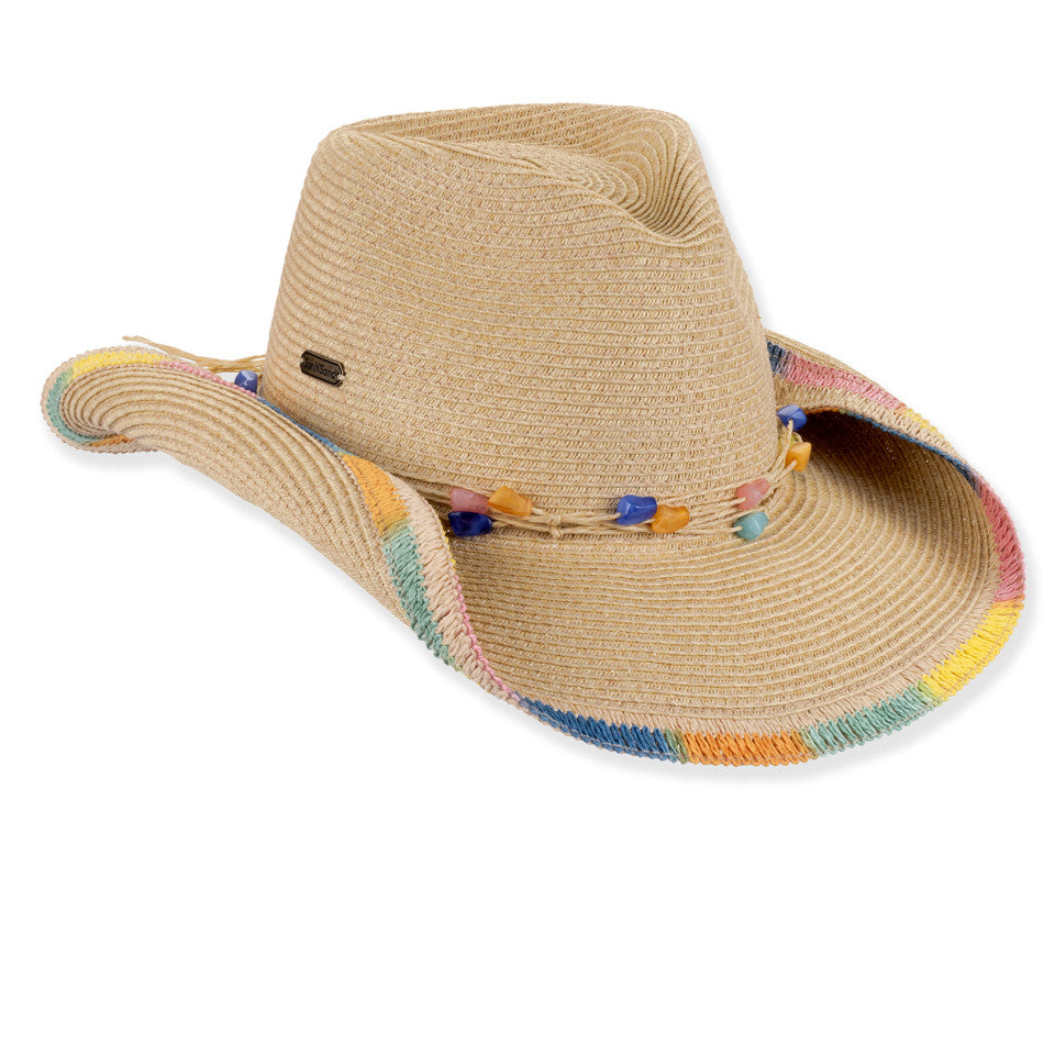 Sun 'N' Sand Trisha Colorful Beaded Cow Girl Hat