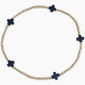 Enewton Signature Small Cross Gold Pattern 2mm WF'24 Bead Bracelet