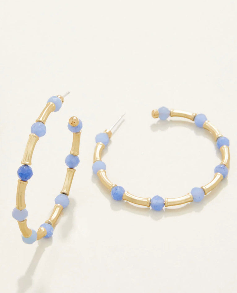Spartina Calm Waters Hoop Earrings Blue Aventurine