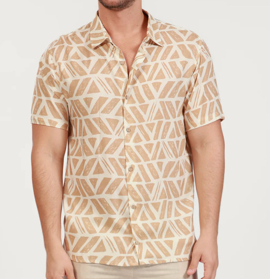 Salty Weekend Leo Viscose SS Button Down Shirt