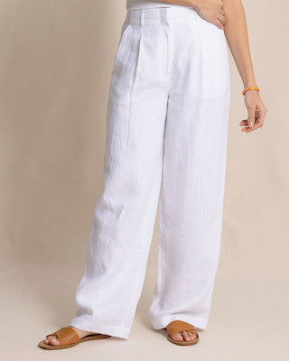 Southern Tide Rosalee Linen Pants Classic White