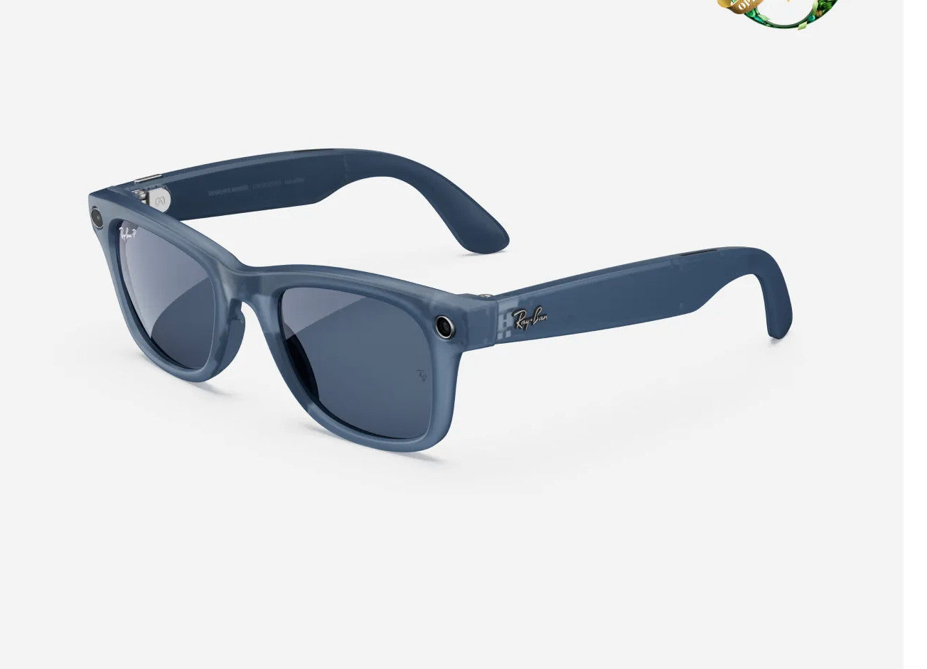 Ray Ban New Wayfarer Matte Blue Transparent Frame w/Light Grey Gradient Sunglasses