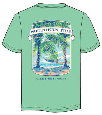 Southern Tide Palm Hammock Time to Coast Tee SS Green Ash