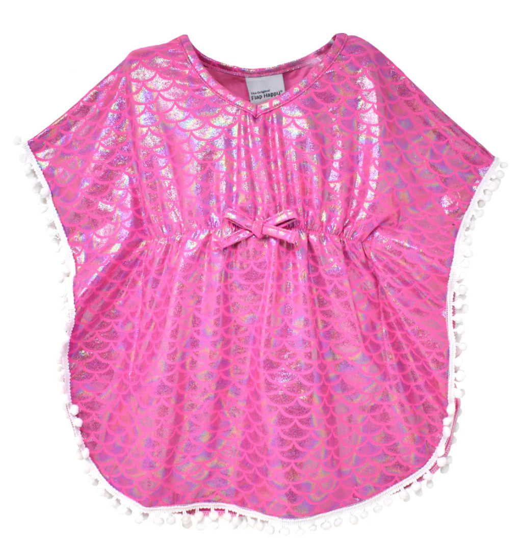 Flap Happy Kaia Beach Swim Cover Up Shiny Pink Scales