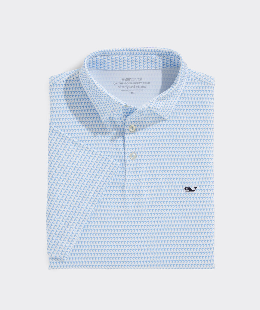 Vineyard Vines Printed Sankaty Performance Polo Marlin Micro White Cap
