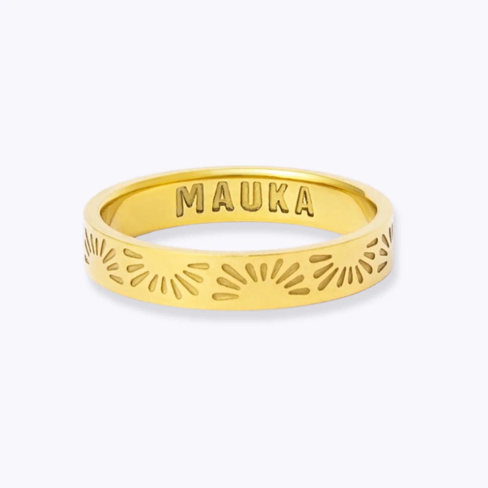 Mauka 18K Gold Plated Sun Ring Size 7