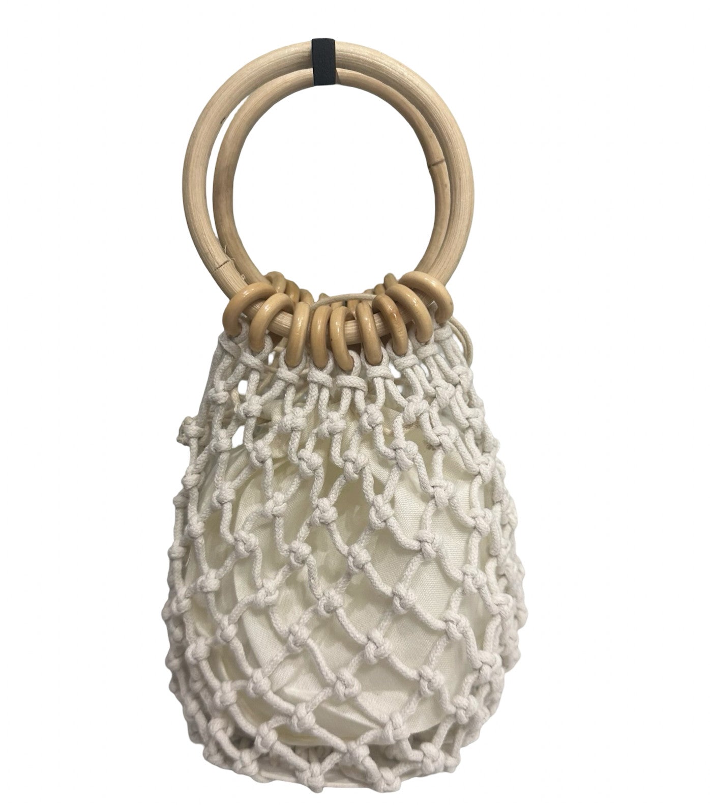Shaddow and Fish Becky Knotted Round Handle Luxe Bag White