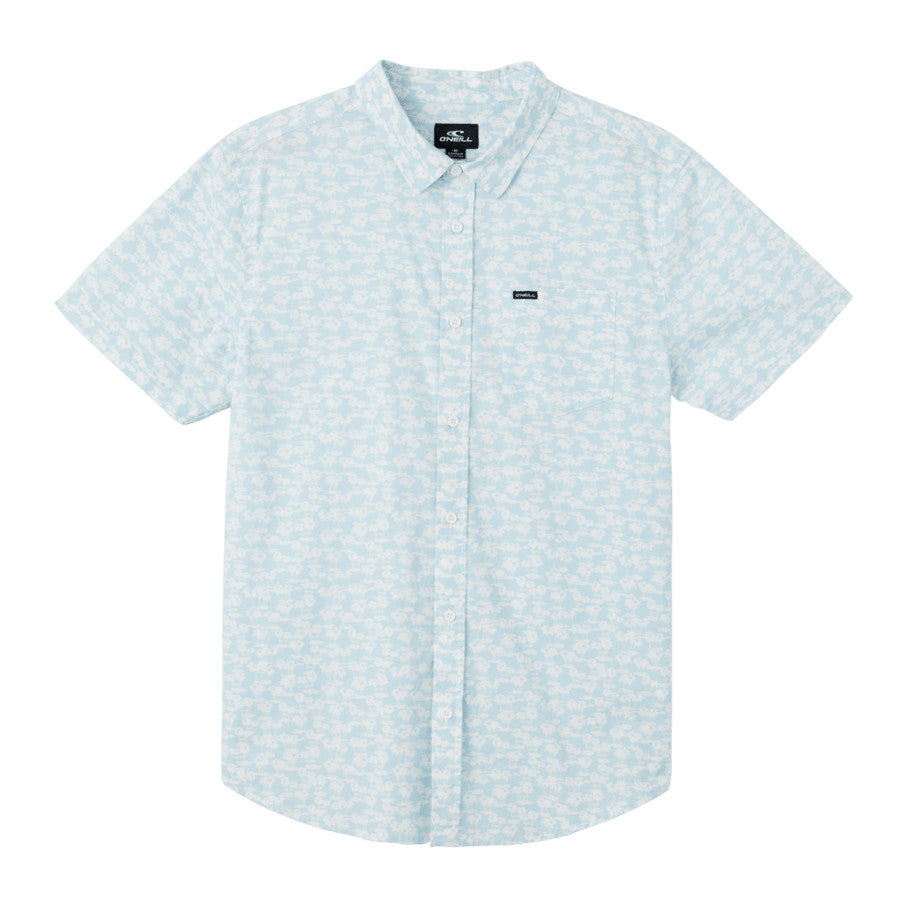 O'Neill Quiver Stretch Modern Botton Down Shirt SS Sky Blue