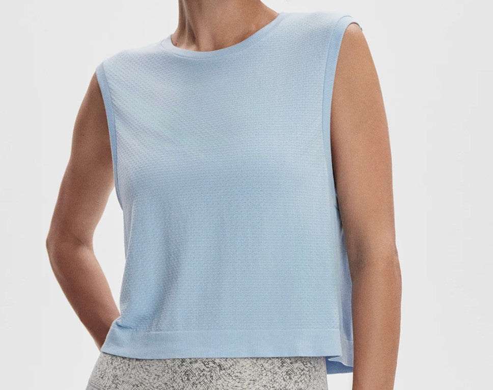 VARLEY Page Seamless Crop Tank Cashmere Blue