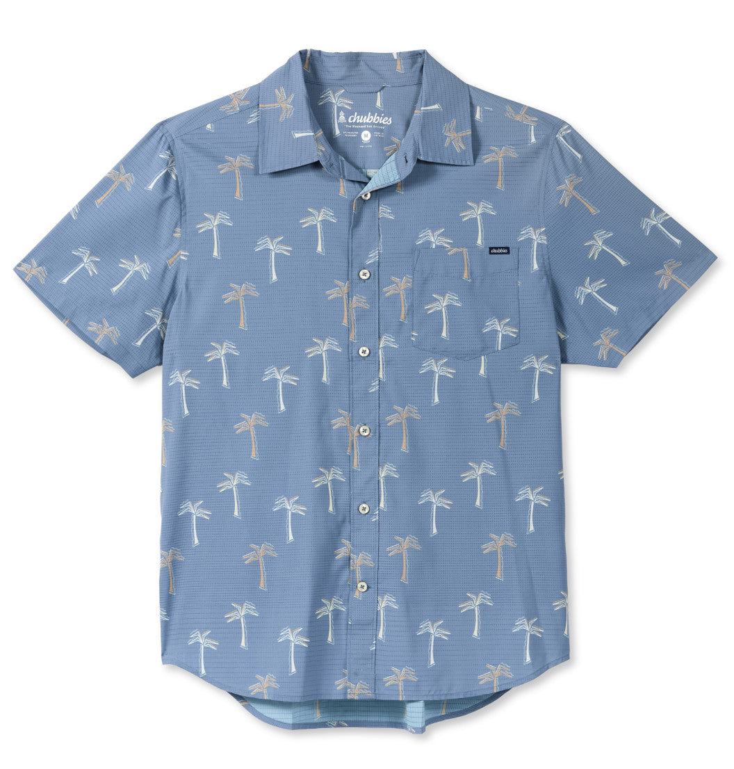 Chubbies Breezetech  The Drawn To Chill  Button Down Shirt Dusty Blue