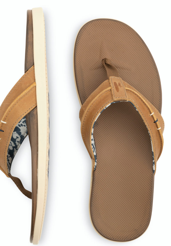 Johnnie-O Starboard Leather Sandal Taupe