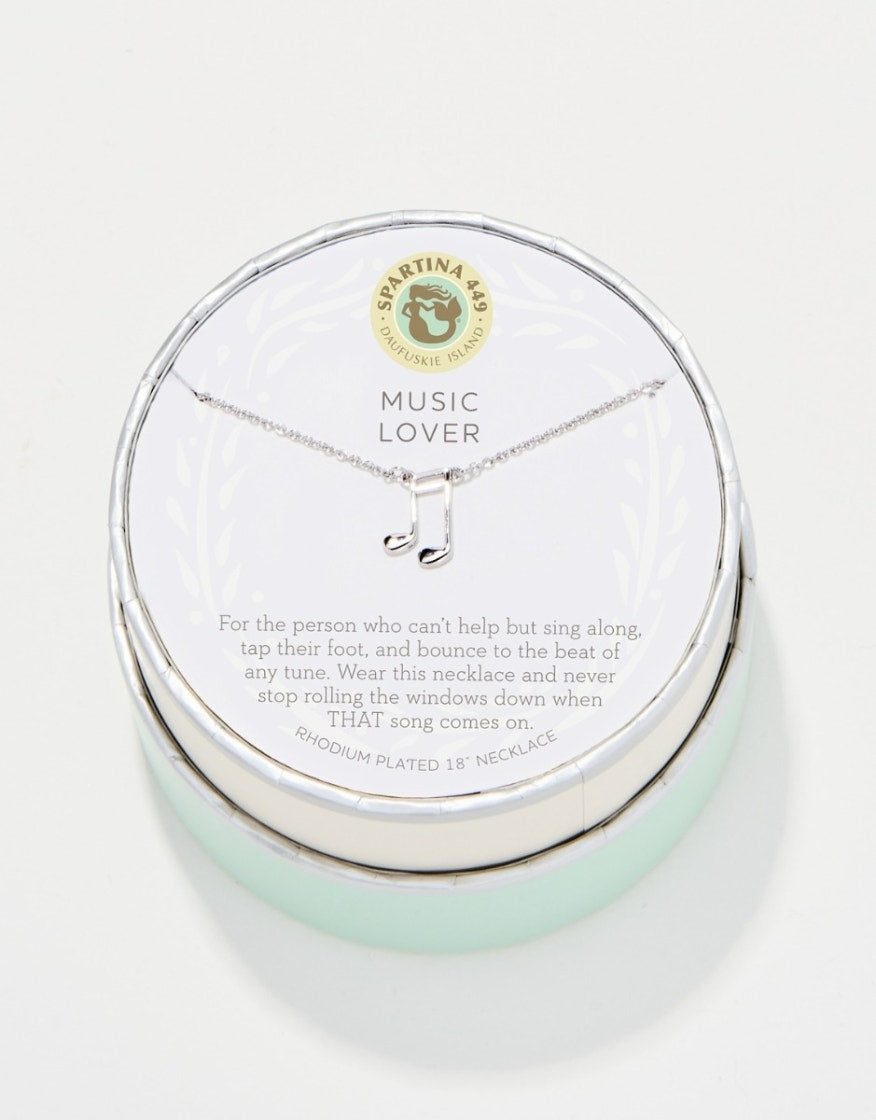 Spartina Music Lover Note Sea La Vie Necklace Silver