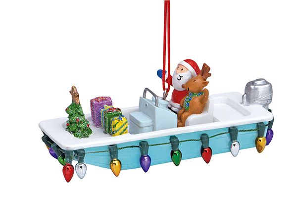 Cape Shore Key West Santa & Reindeer In Skiff Ornament