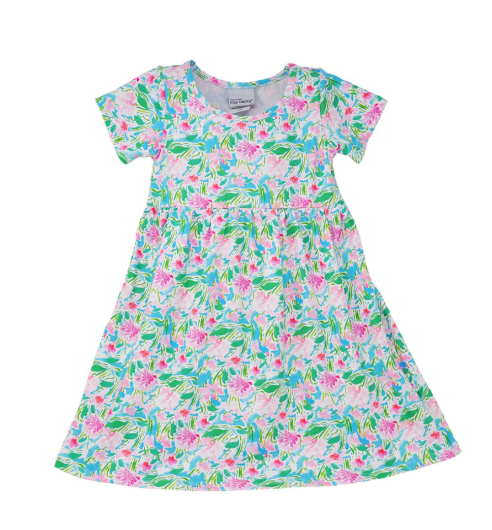 Flap Happy Laya Short Sleeve Tee Dress Lilies & Lotus