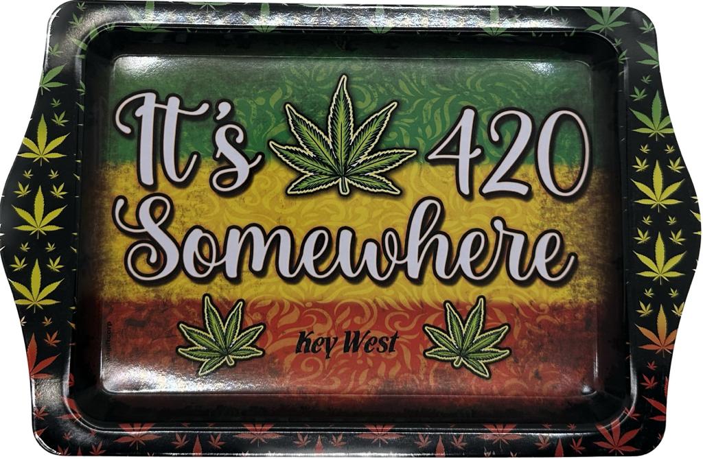 It's 420 Somewhere Key West 10"x6" Tin Tray