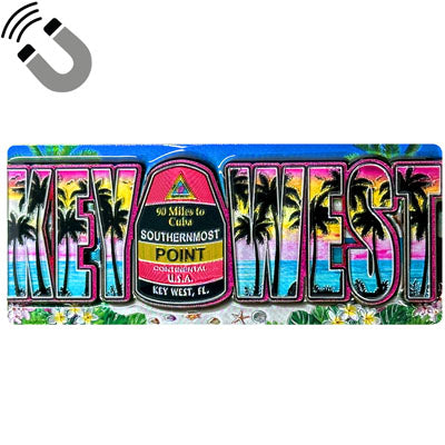 Tropic Vibes Buoy Beach Key West Foil Magnet
