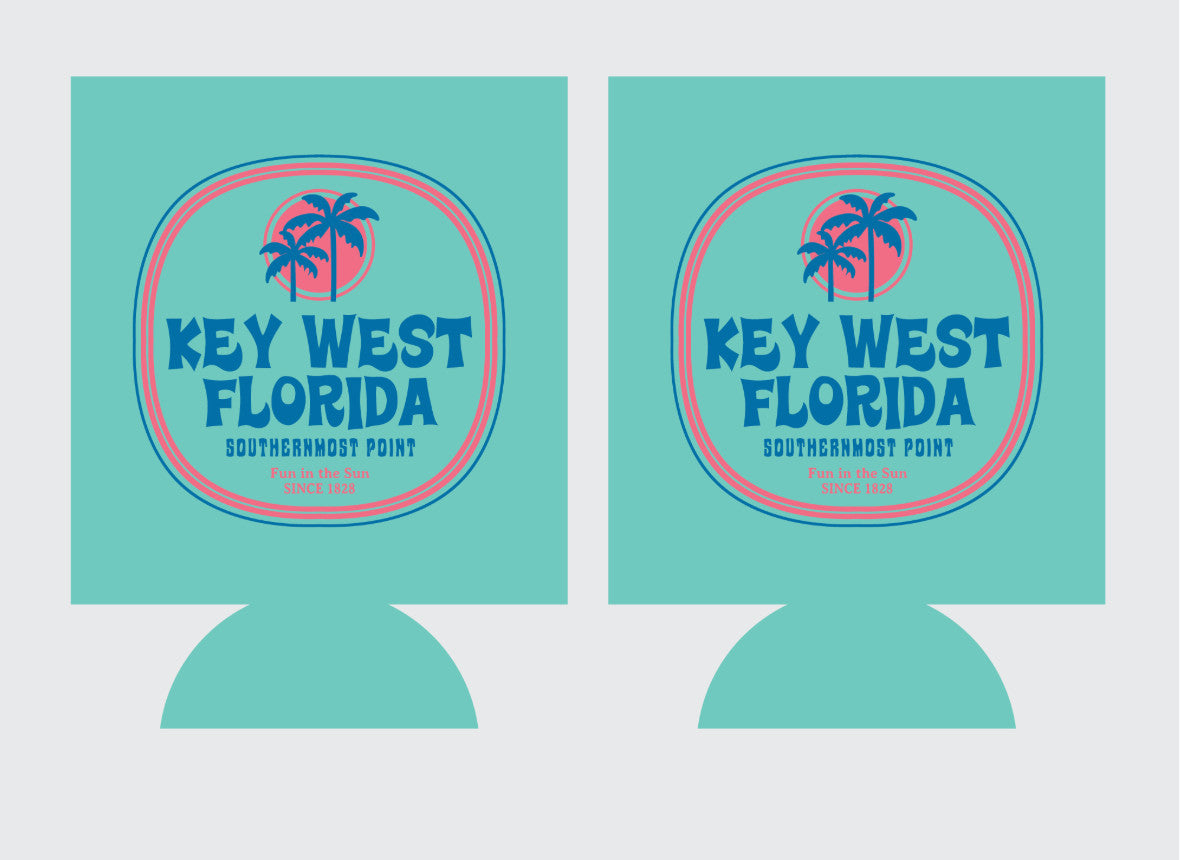 Shaddow and Fish Sun/ Palms Key West Cup Cooler Blue