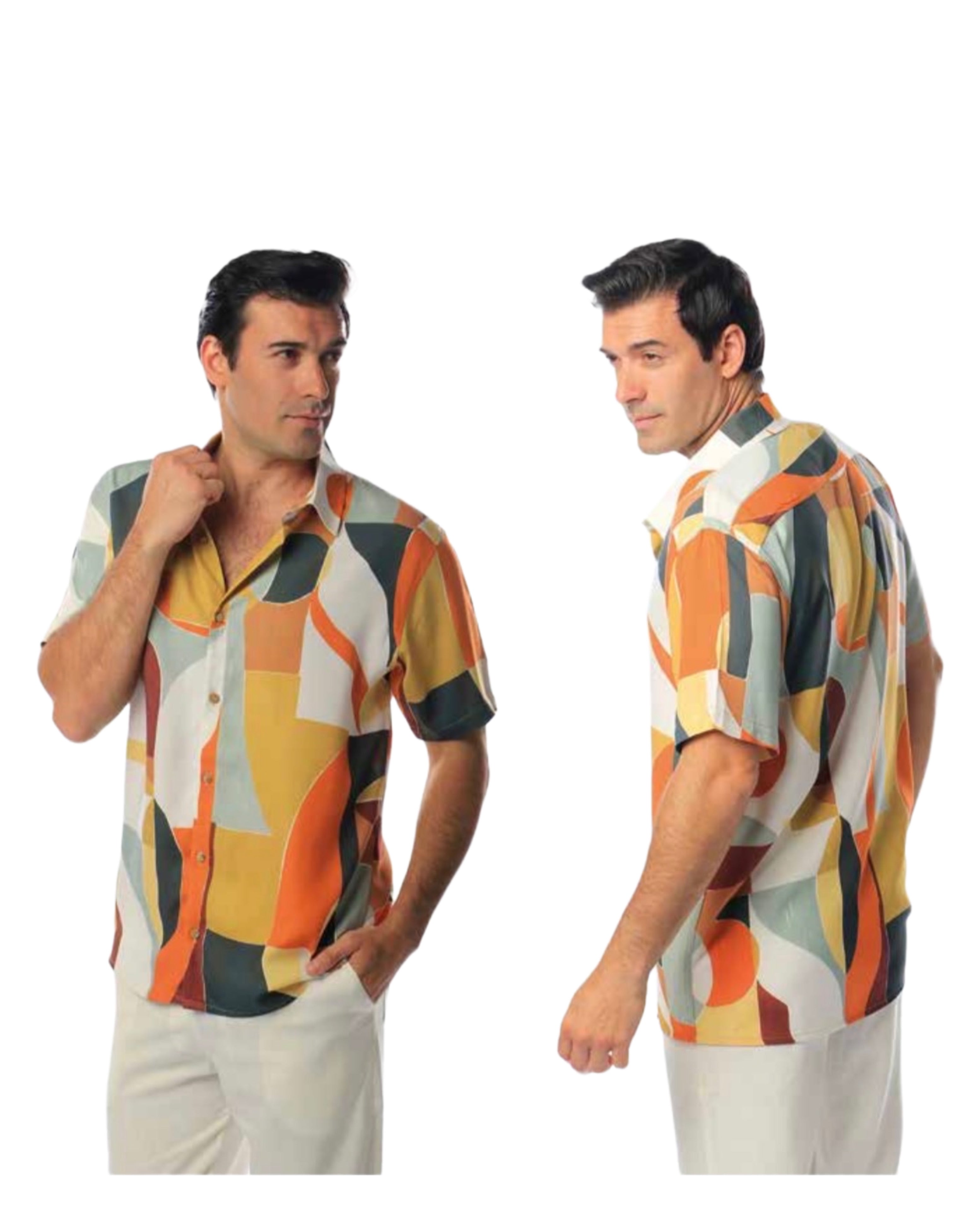 Salty Weekend Rilee Viscose SS Button Down Orange Multi