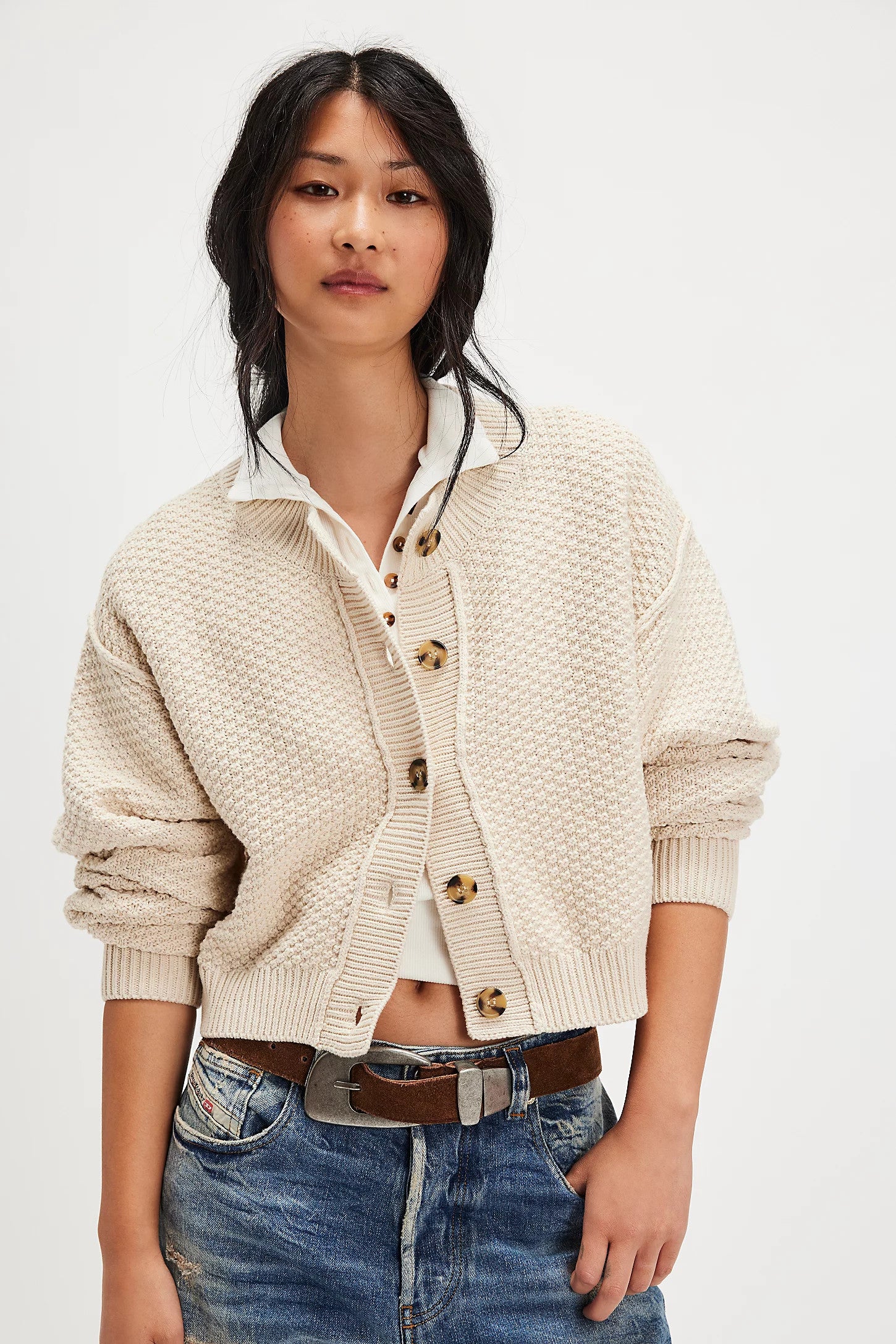 Free People Lila Cardigan Birch