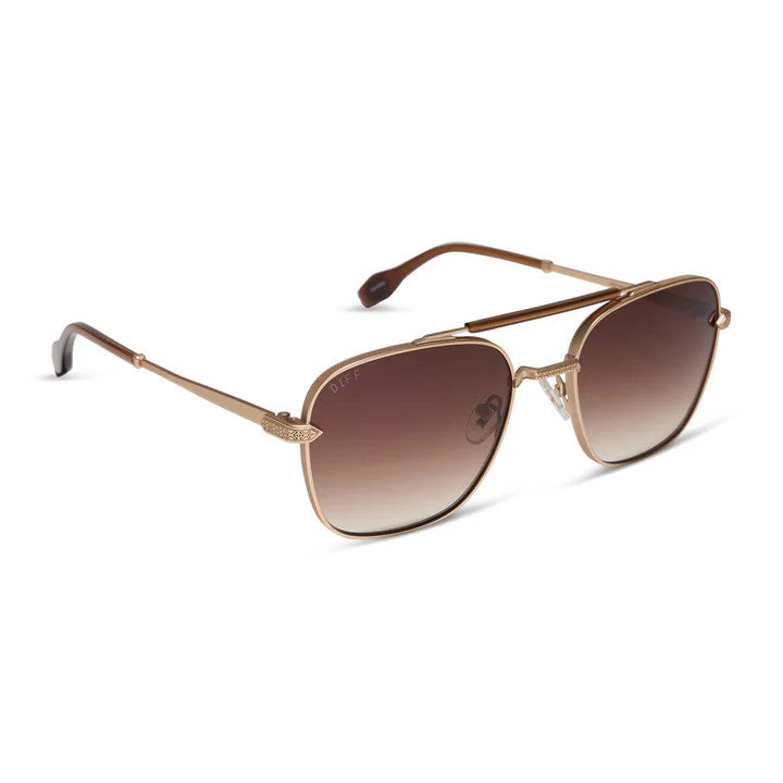 Diff I'm A Song Frame Matte Gold w/ Brown Gradient Lens Sunglasses