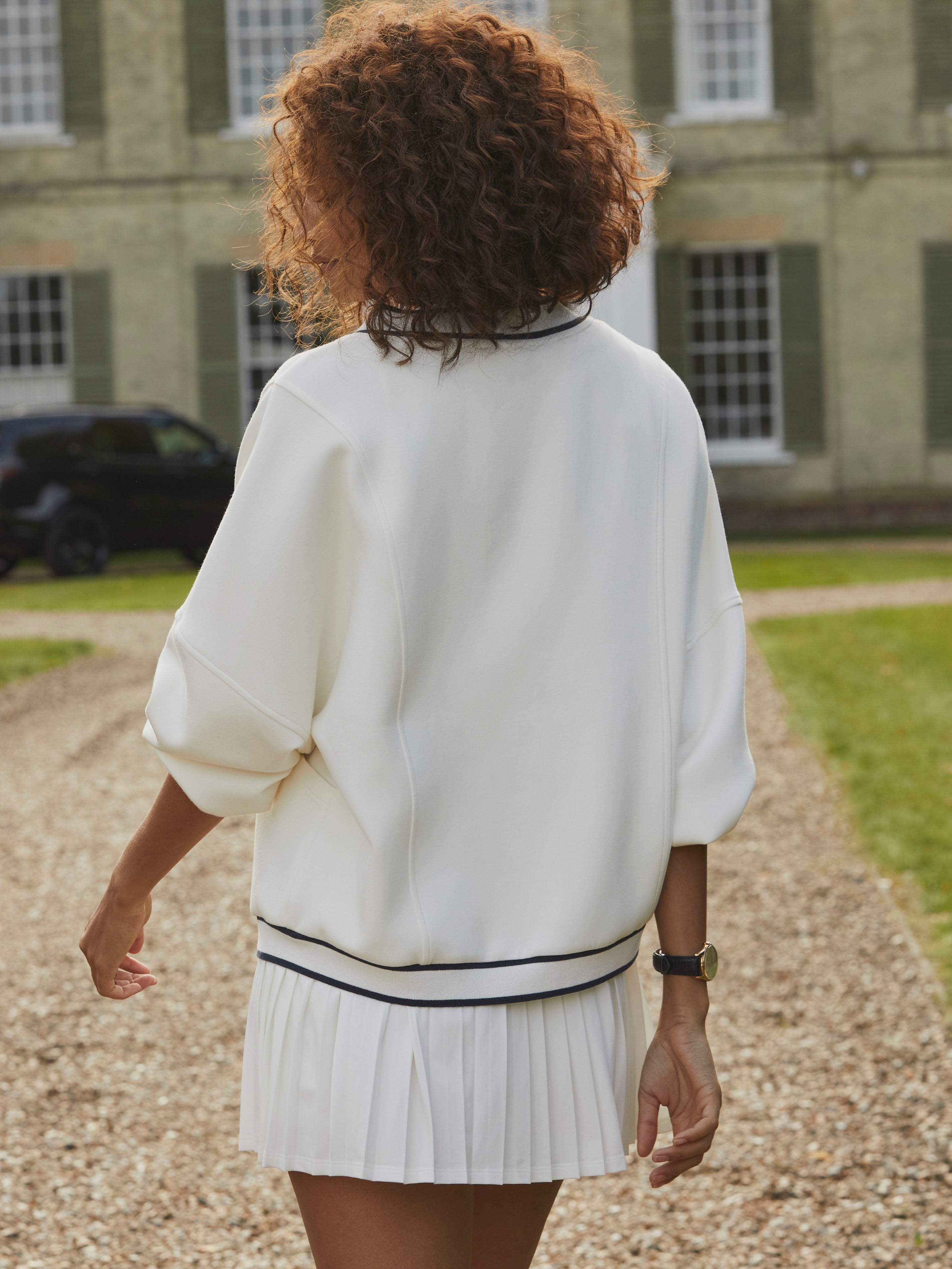 VARLEY Decker Off Court Cardigan White