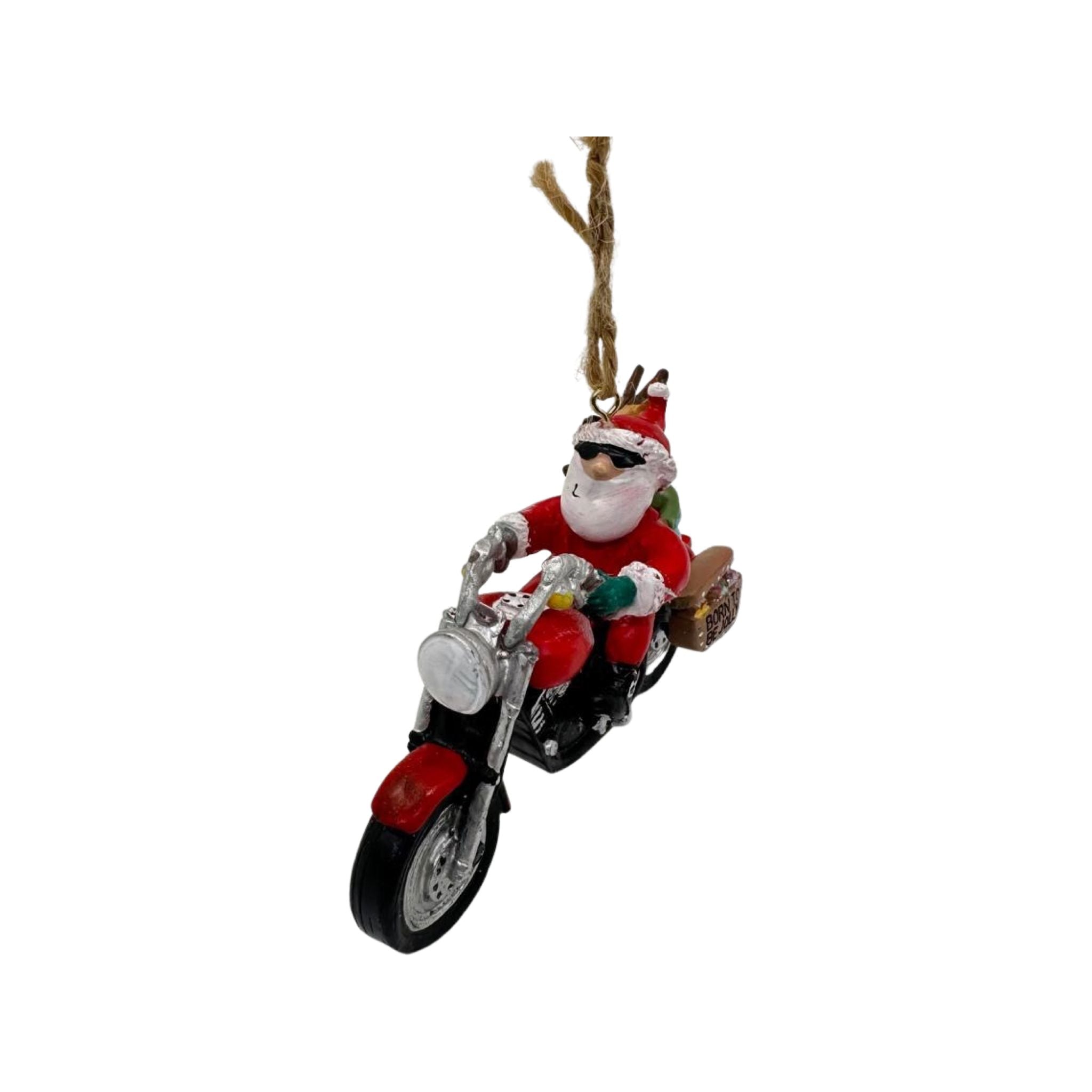 Cape Shore Santa on a Harley Resin Ornament  OS