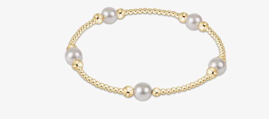 Enewton Purpose Pearl 6mm Bead Bracelet Gold