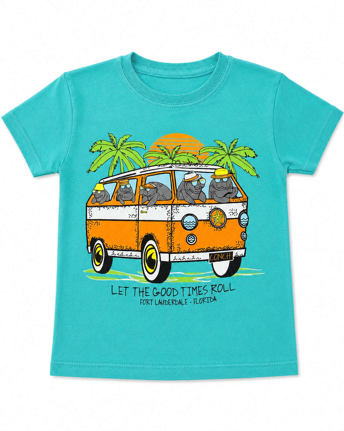 Shaddow and Fish Youth Road Again Let The Good Time Roll Fort Lauderdale SS Tee Seafoam