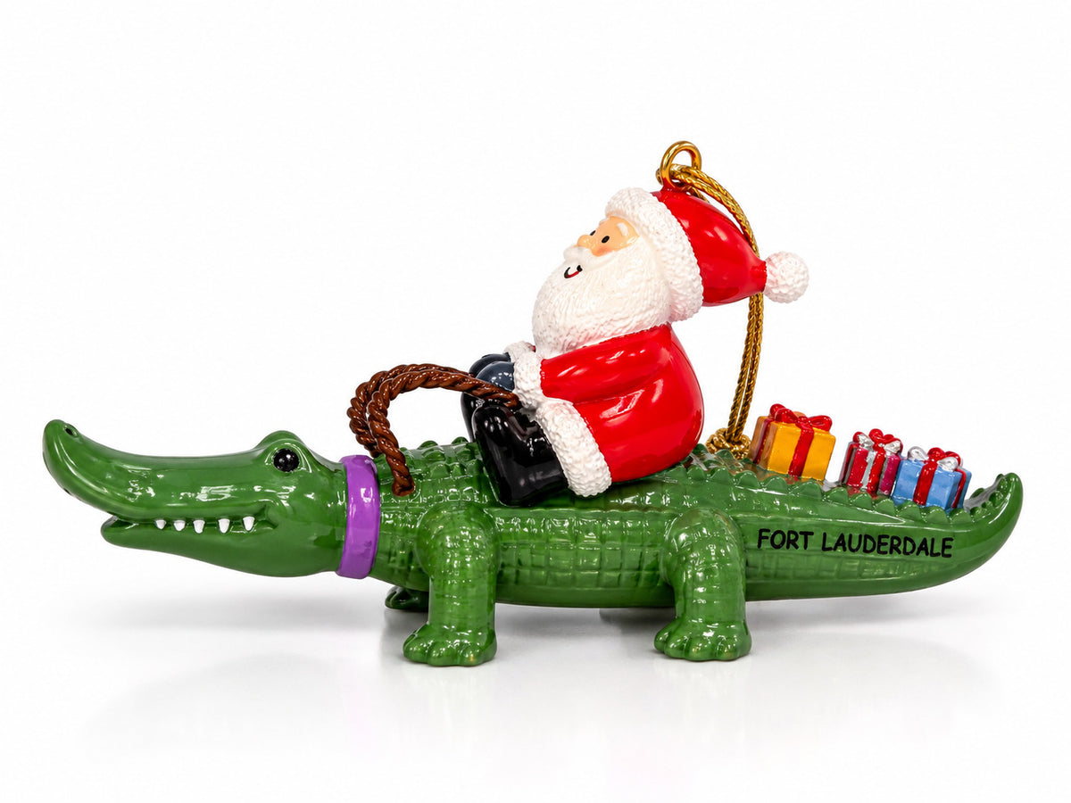 Cape Shore Santa On Gator Ft Lauderdale Ornament