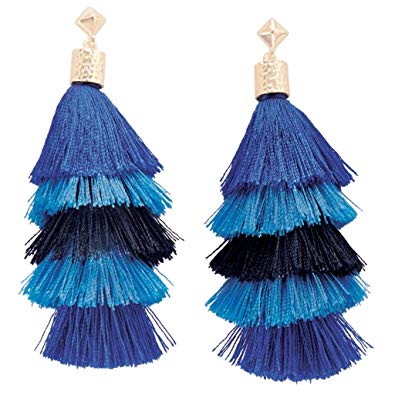Mudpie Tiered Tassel Earrings