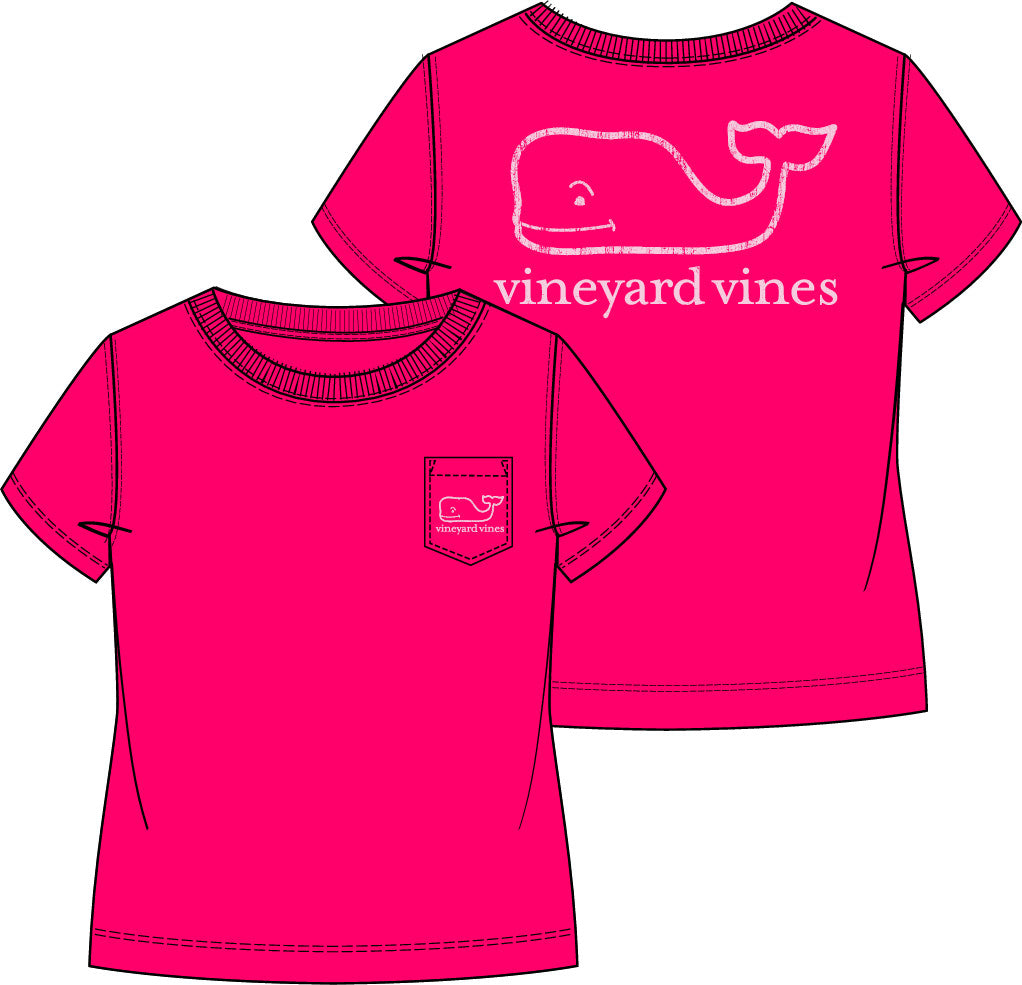 Vineyard Vines Girls' Short-Sleeve Vintage Whale Pocket Tee