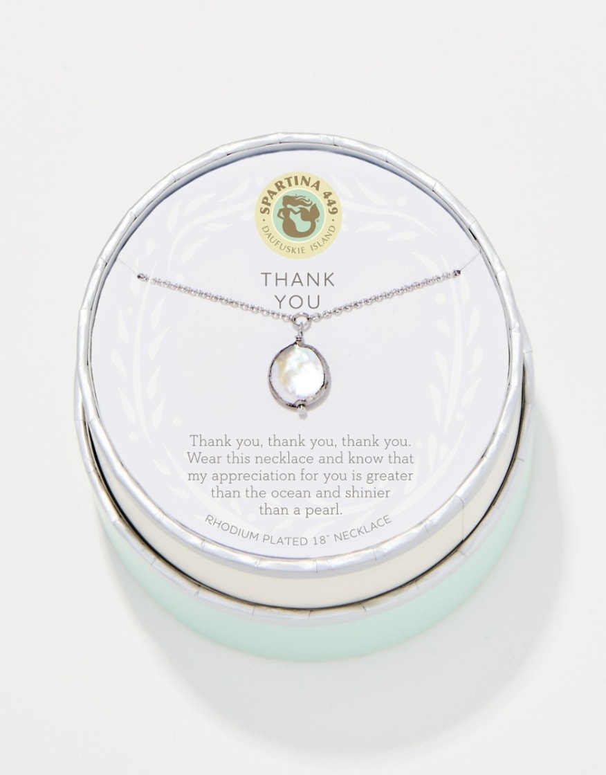 Spartina Thank You Coin Pearl Sea La Vie Necklace Silver