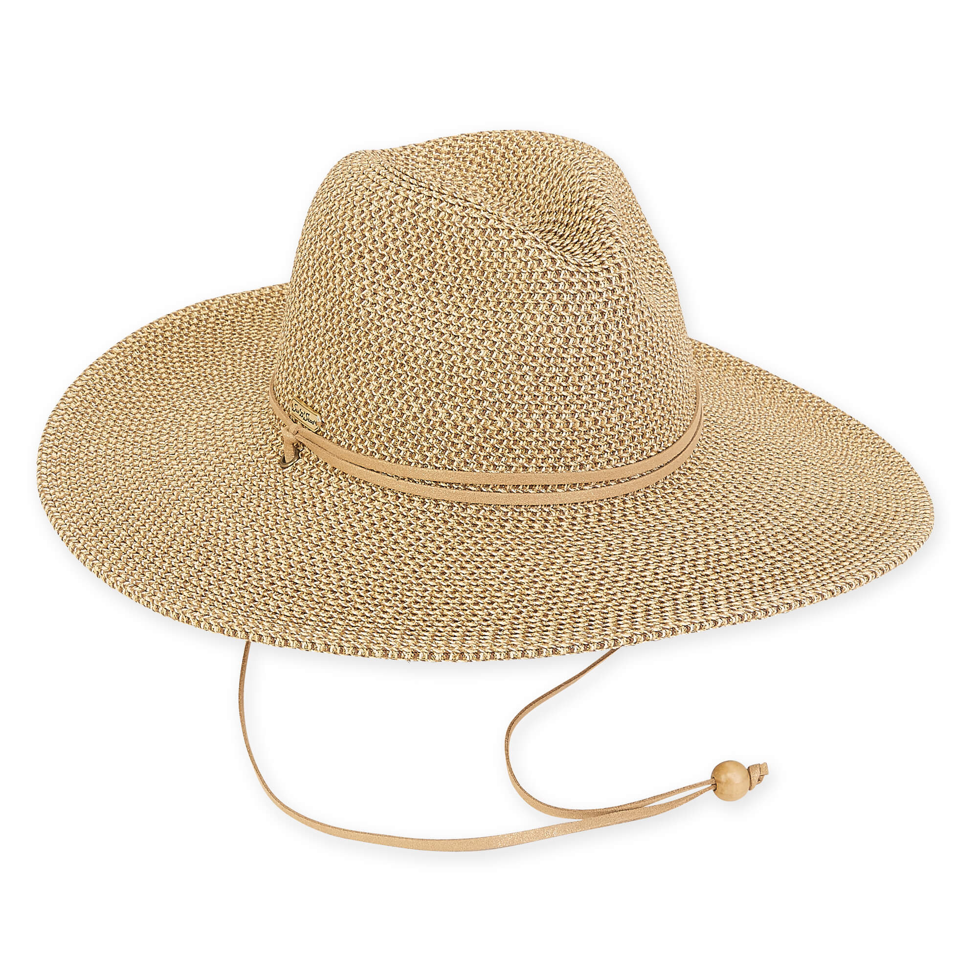 Sun 'N' Sand Jodie Metallic Pinched Floppy w/ Chin Strap 4" Brim