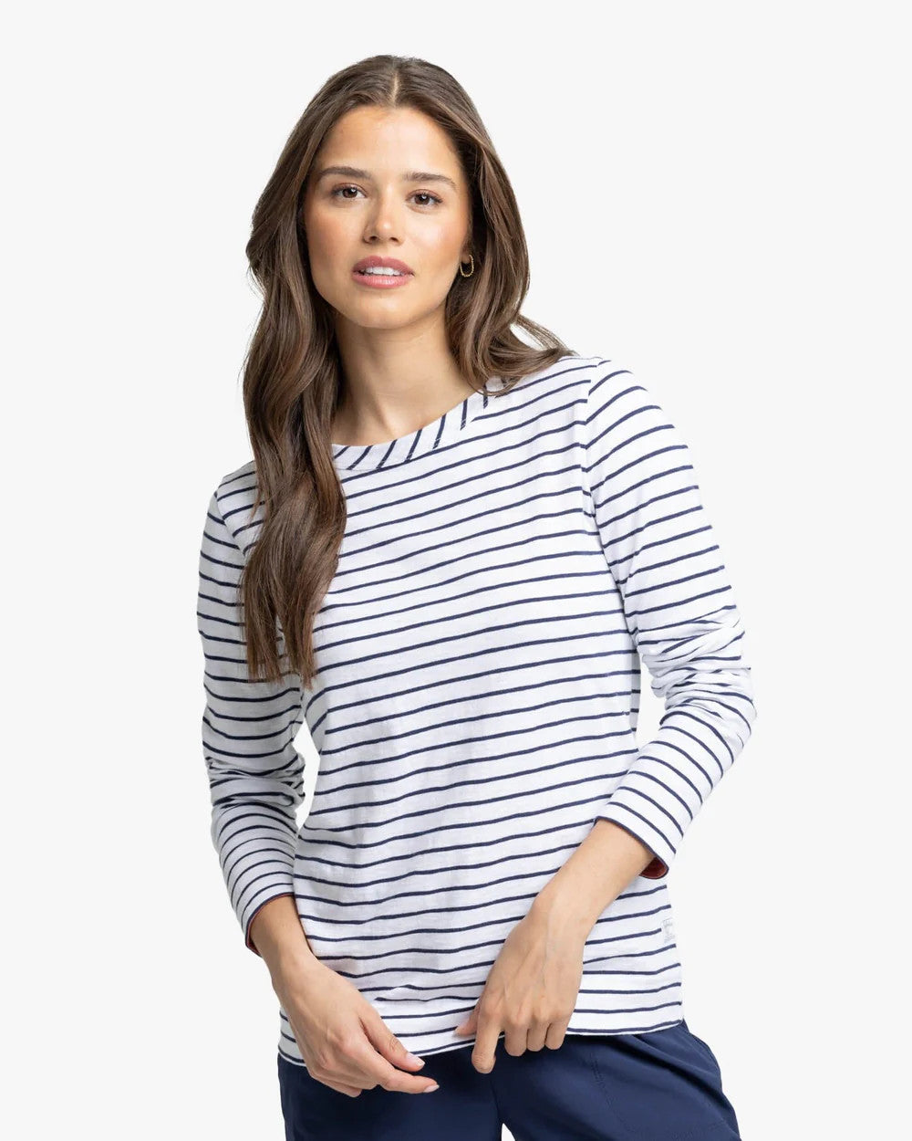 Southern Tide Kimmy Stripe Crew Neck Tee LS